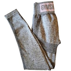 Gymshark High Waisted Flex Leggings Gray and pink Charcoal Size Extra Small